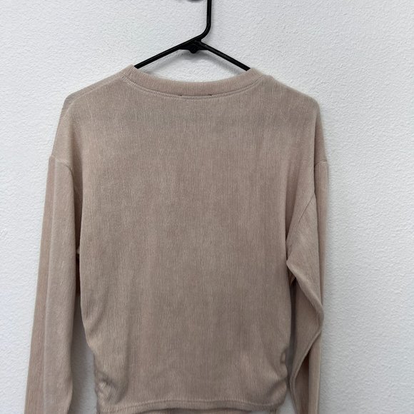 Zara cream long sleeve side strap womens blouse  Size: S - Picture 9 of 9